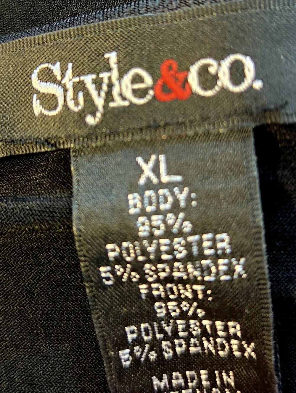 Style & Co. Black Top with Blue & Multicolor Scenic Print on the Front, Size XL - Picture 8 of 8